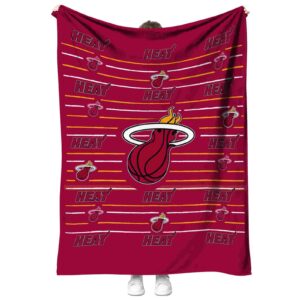 miami heat striped pattern red blanket best selling