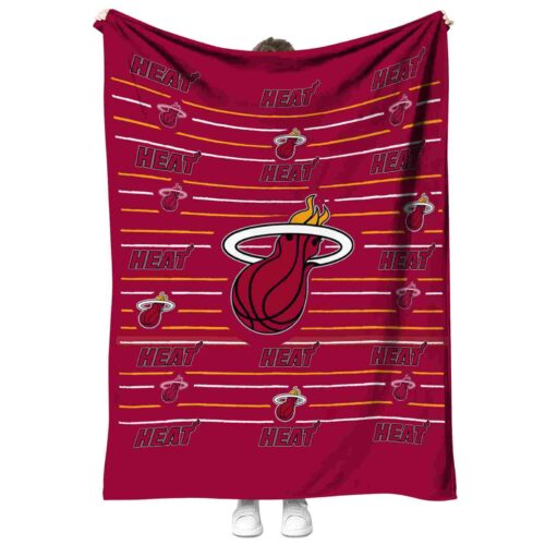 miami heat striped pattern red blanket best selling