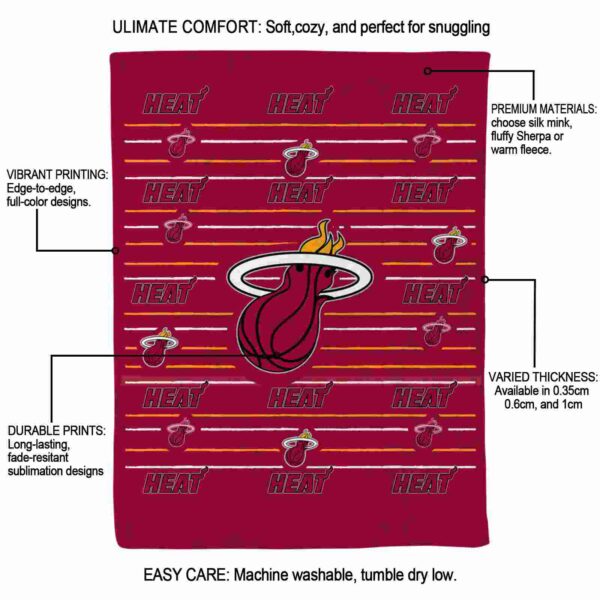 miami heat striped pattern red blanket new arrival