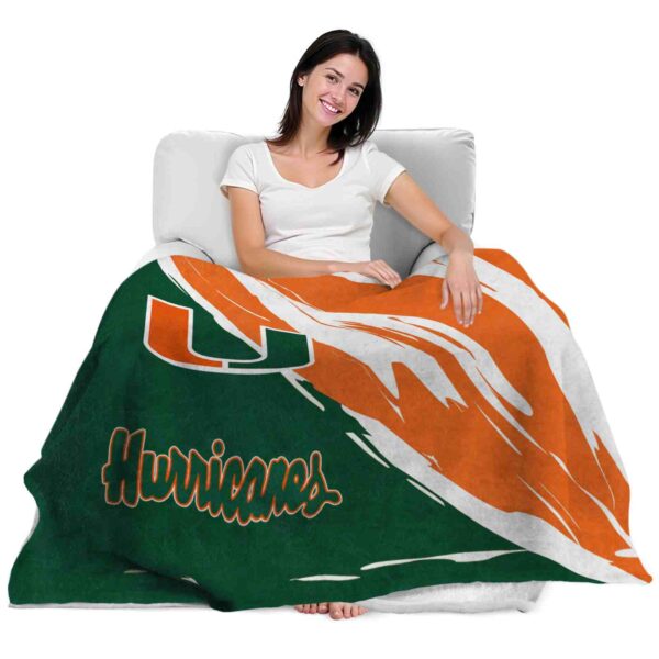 miami hurricanes brushstrokes orange white blanket latest model