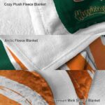 miami hurricanes brushstrokes orange white blanket premium grade