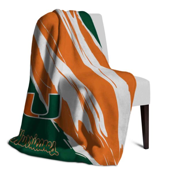 miami hurricanes brushstrokes orange white blanket top rated