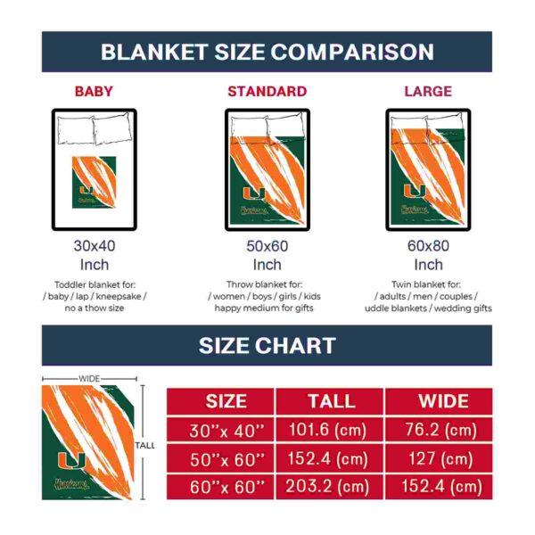 miami hurricanes brushstrokes orange white blanket trendy