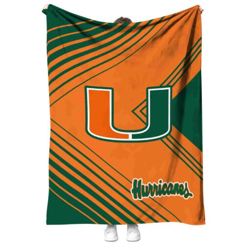 miami hurricanes diagonal stripes orange blanket best selling