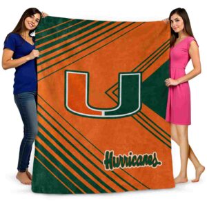 miami hurricanes diagonal stripes orange blanket fashion forward