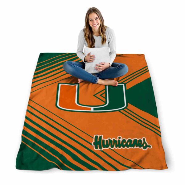 miami hurricanes diagonal stripes orange blanket high quality