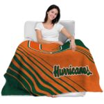 miami hurricanes diagonal stripes orange blanket latest model