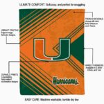 miami hurricanes diagonal stripes orange blanket new arrival
