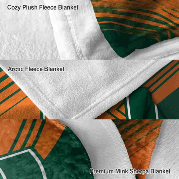 miami hurricanes diagonal stripes orange blanket premium grade