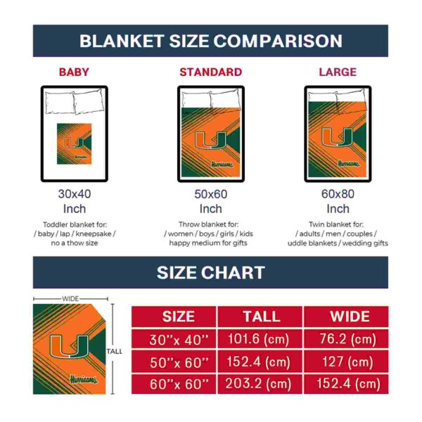 miami hurricanes diagonal stripes orange blanket trendy