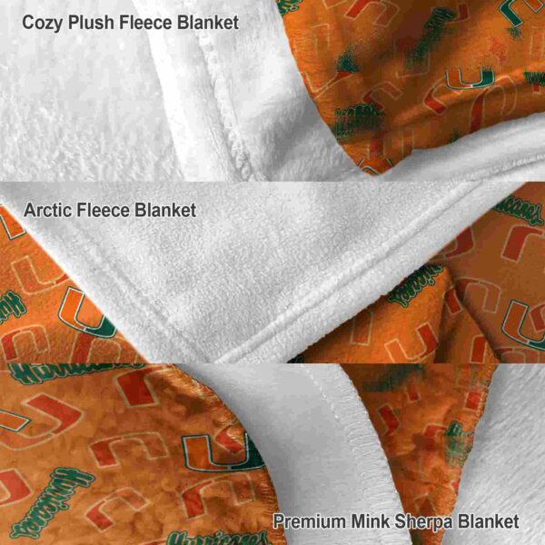 miami hurricanes diehard fans orange blanket premium grade