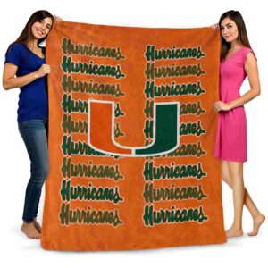 miami hurricanes fan pride orange blanket fashion forward