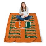 miami hurricanes fan pride orange blanket high quality