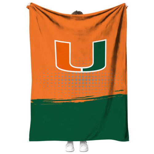 miami hurricanes gradient dots orange blanket best selling