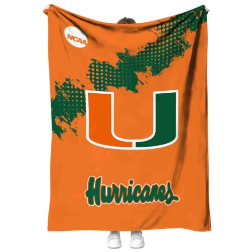 miami hurricanes grunge texture orange blanket best selling