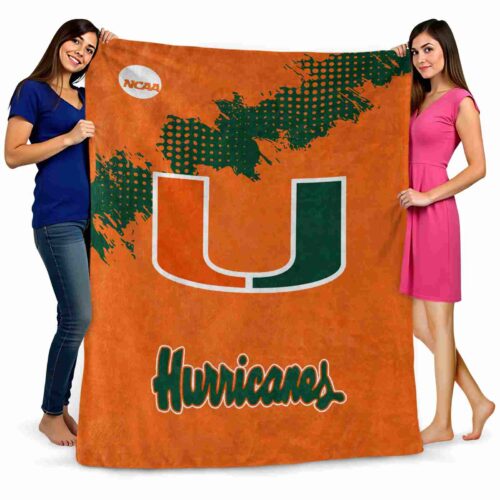 miami hurricanes grunge texture orange blanket fashion forward