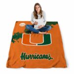 miami hurricanes grunge texture orange blanket best selling