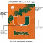 miami hurricanes grunge texture orange blanket best selling