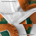 miami hurricanes grunge texture orange blanket best selling