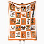 miami hurricanes mickey minnie orange white blanket best selling