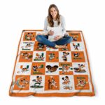 miami hurricanes mickey minnie orange white blanket best selling