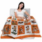 miami hurricanes mickey minnie orange white blanket best selling