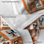 miami hurricanes mickey minnie orange white blanket best selling