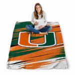 miami hurricanes paint streaks orange white blanket high quality