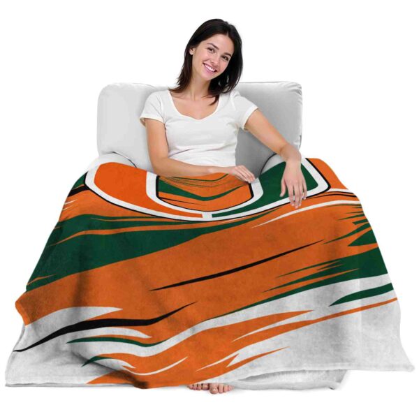 miami hurricanes paint streaks orange white blanket latest model