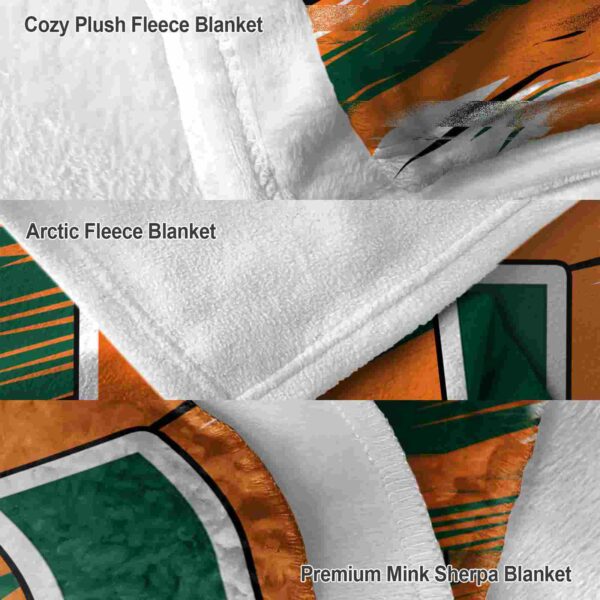 miami hurricanes paint streaks orange white blanket premium grade