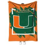 miami hurricanes splatter effect orange blanket best selling