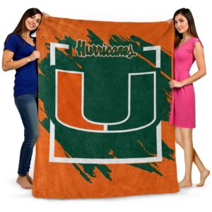 miami hurricanes splatter effect orange blanket fashion forward