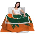 miami hurricanes splatter effect orange blanket best selling