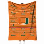 miami hurricanes striped pattern orange blanket best selling