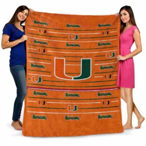 miami hurricanes striped pattern orange blanket fashion forward
