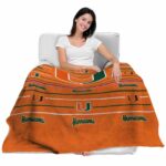 miami hurricanes striped pattern orange blanket best selling