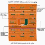 miami hurricanes striped pattern orange blanket best selling