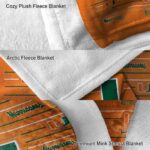 miami hurricanes striped pattern orange blanket best selling