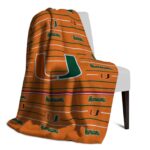 miami hurricanes striped pattern orange blanket best selling