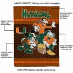 miami hurricanes three musketeers orange blanket new arrival