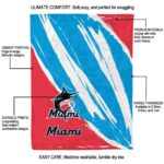 miami marlins brushstrokes blue white blanket new arrival