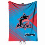 miami marlins diagonal stripes blue blanket best selling