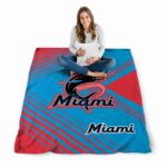 miami marlins diagonal stripes blue blanket high quality
