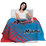 miami marlins diagonal stripes blue blanket latest model