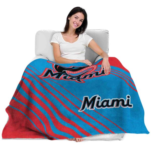 miami marlins diagonal stripes blue blanket latest model