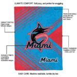 miami marlins diagonal stripes blue blanket new arrival