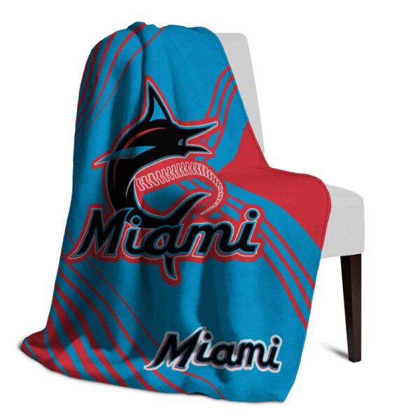 miami marlins diagonal stripes blue blanket top rated