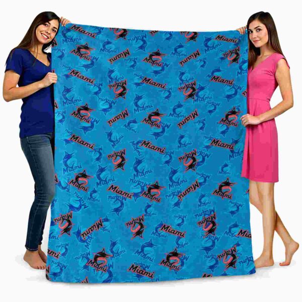 miami marlins diehard fans blue blanket fashion forward