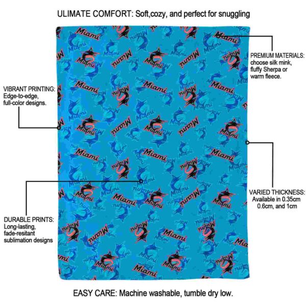 miami marlins diehard fans blue blanket new arrival