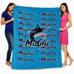 miami marlins fan pride blue blanket fashion forward